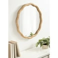 thumbnail image 3 of Kate and Laurel Rahfy Boho Scalloped Round Rattan Mirror, 26 Inch Diameter, Natural Wood, Decorative Round Wavy Mirror with Authentic Rattan Frame for Apartment or Dorm Room Decor, 3 of 9