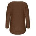 thumbnail image 5 of GigrtiJin Women鈥檚 Fall Winter Sweaters Long Sleeve Round Neck Plush Sweater Tops Solid Color Comfy Loose Blouse, 5 of 6