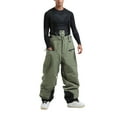 thumbnail image 2 of CCRFTGI Snow pants men Baggy Big and tall Snowboarding Adjustable Straps Ski Pants Winter Athletic Outdoor Waterproof Ski Overalls mens snow bibs Army Green M, 2 of 5