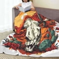 thumbnail image 6 of Zufioo Western Desert Cactus Ram Skull Fleece Blanket Queen Size,Plush Bed Blanket,Ultra Soft Throw Blanket,Plush Fuzzy Cozy Blanket Perfect for Bed,Couch-40"x30", 6 of 7