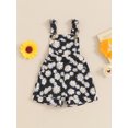 thumbnail image 2 of Bagilaanoe Toddler Baby Girl Jumpsuit Shorts Sleeveless Daisy Print Romper Overalls 6M 12M 18M 24M 3T 4T 5T 6T Kids Short Pants Summer Clothes, 2 of 7