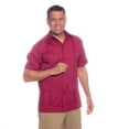 thumbnail image 3 of Traditional Cotton Blend Guayabera Men’s Short Sleeve Shirt (Burgundy, X-Large), 3 of 6