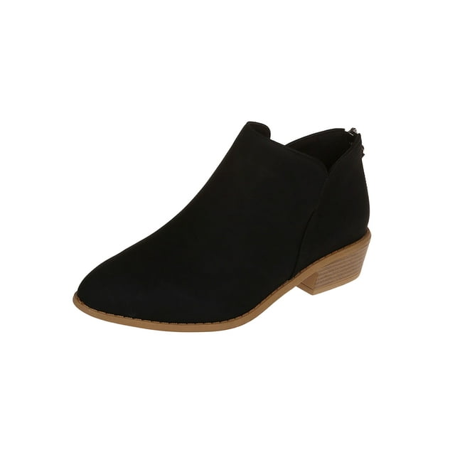 UKAP Ladies Short Bootie Slip On Chelsea Boot Mid Top Ankle Boots Walking Shoes Breathable Black 8