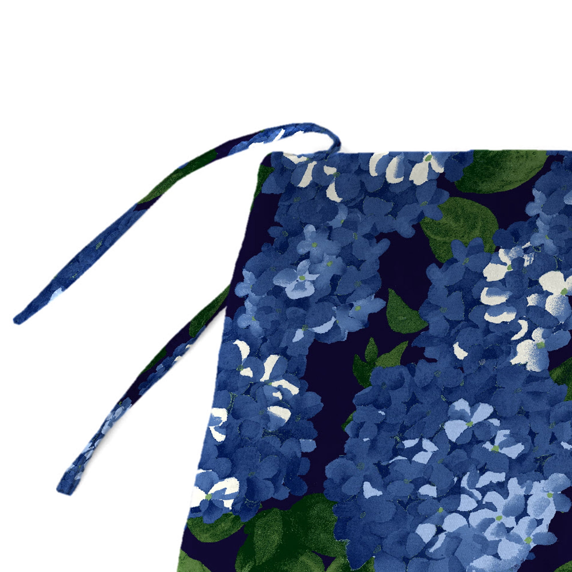 Jordan Manufacturing 41" x 17" Hydrangea Midnight Navy Floral Rectangular Outdoor Settee Swing Bench Cushion with Ties
