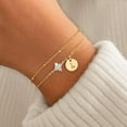 thumbnail image 2 of Turandoss Initial Bracelets for Women Dainty Bracelets for Women Letter L Bracelet Four Leaf Clover Initial Bracelet Jewelry Personalized Birthday Gifts, 2 of 9