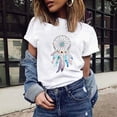 thumbnail image 4 of Otvok Womens Plus Size,Women's Flower Dreamcatcher O-Neck T-Shirt Harajuku Blouse Summer Streetwear Tops, 4 of 6