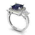 thumbnail image 2 of 3.005 ctw 3 Stone Anniversary Ring for Women | Princess Cut Simulated Blue Sapphire | Hyperallergenic Solid 14K White Gold, 2 of 5