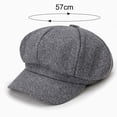 thumbnail image 5 of ruhuadgb Wide Brim Sunscreen Beret Hat Skin-Touch Retro Octagonal Painter Woolen Hat for Fall Winter, 5 of 8