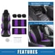 thumbnail image 5 of Kit universal de 9 fundas para asientos de coche, protectores de asientos interiores de coche SUV lavables y transpirables, color morado, 5 of 7