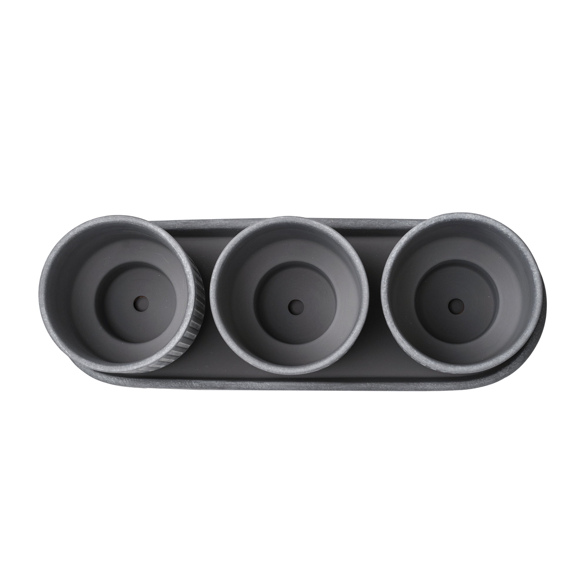 (2 pack) Better Homes & Gardens 4-Piece Ceramic Herb Planter, Gray