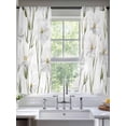 thumbnail image 2 of White Floral Sheer Curtains 63 Inch Length 2 Panels Set, Garden Floral Seasonal Botanical Blooms Voile Window Treatment Rod Pocket Curtains Sheers Drapes for Bedroom/Living Room/Kitchen 52x"63"x2, 2 of 7