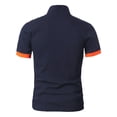 thumbnail image 4 of Men Polo Shirts Summer Golf Short Sleeve Button Up Collared Business Tops Comfortable Work Slim Fit Stretchy Shirts for Men Navy1 XXXXL, 4 of 4