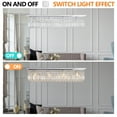 thumbnail image 4 of Jopath 39" Modern Crystal Chandelier, 8-Light Rectangle Raindrop Chandelier Luxurious Pendant Light Fixture for Kitchen Island Bar White (Bulb Not Included), 4 of 8