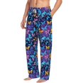 thumbnail image 6 of Salouo Butterflies Of The Starry Sky Print Pajama Pants for Men, Lounge Pants Elastic Waistband Casual Men's sleepwear Loungewear Sleep Pajama Pant -Large, 6 of 7