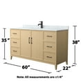 thumbnail image 6 of Wyndham Collection WCH717160SWBCMUNSMXX Elan 60" Free Standing Single Basin Vanity Set -, 6 of 7