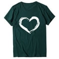 thumbnail image 4 of Oalirro Women's Tops, Tees & Blouses Valentine's Day Gift Women Short Sleeves Heart-shaped Print Casual Tops Blouse T-shirt Green, 4 of 4