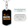 thumbnail image 2 of To My Wife Wife Mom Boss Yellow Stainless Steel or 18k Gold Premium Swivel Dog Tag Keychain, 2 of 8