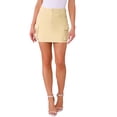 thumbnail image 1 of Falda Casual Cargo de Algodón Mezclado con Stretch de Denim Mini para Mujeres INSPIRE CHIC Talla S Caqui, 1 of 6