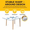 thumbnail image 4 of Navy Blue Snowflake Table Cloths for 6 Foot Rectangle Tables, Christmas Winter Vintage White Stripes Patio Waterproof Elastic Fitted Tablecloths, Washable Rectangular Table Cover for Camping, 4 of 8