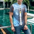 thumbnail image 6 of Uemuo Red And Blue Fire Mountains Print Mens Polo Shirts Baseball T-shirt Performance Short Sleeve Golf Shirt Moisture Wicking Athletic Casual Collared T-Shirt-3X-Large, 6 of 7