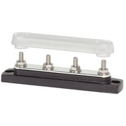 Blue Sea Systems 2307 Busbar 4 x 1/4" Stud Common Bus w/cover, 4 Gang
