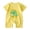 Yellow, variant on Unisex 0-2T Baby Short Sleeve Short Romper Cute Print Soft Thin Cotton Round Neck Snap Crotch Summer Infant Onesie