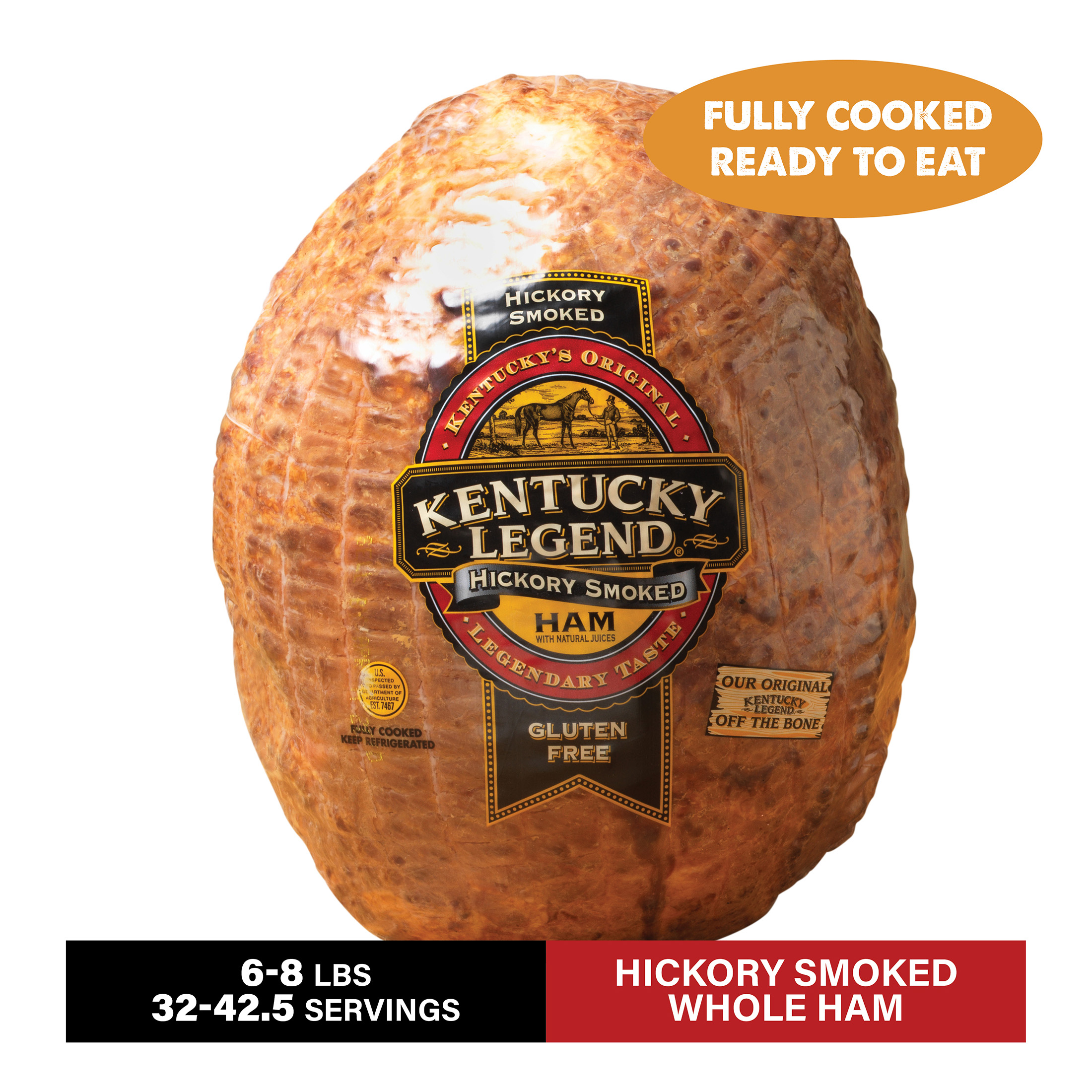 Kentucky Legend Whole Natural Juice Smoked Ham, Gluten-Free, 3 oz Serving Size, Packaged in Plastic - image 2 of 6
