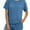 05-Blue, variant on MINTREUS Womens Waffle Knit Pajama Sets Short Sleeve Tops and Shorts Two Piece Lounge Sets Soft Sleepwear with Pocket