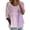 Light Violet, variant on Women's Plus Size Gradient Color 3/4 Sleeve Crew Neck T Shirt Top, Loose Comfortable Pullover Blouse with Color Fade Effect, for Daily Casual Wear or Home Lounging in Summer Light Violet