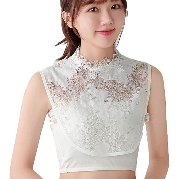 Zhengup Lace Fake Collar Half Top Mock Blouse False Collar Peter Pan Collar for Women Girls