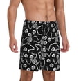 thumbnail image 2 of Balery Skeletons Dancing Pantalones cortos de pijama de punto de algodón para hombre con cinturilla y bolsillos-3X-Large, 2 of 6