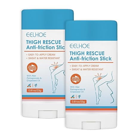 Paquete de 2 barras anti-rozaduras para muslos (0,8 oz cada una) | Bálsamo reductor de fricción, protección diaria, imprescindible para viajes y vacaciones