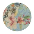 thumbnail image 4 of nygtbtfer Orange Flowers Leaves Green Fitted Round Tablecloth  Table Cloth with Elastic Edge Wipe Clean Table Cover for Indoor Outdoor  31-35, 4 of 8