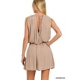 thumbnail image 3 of Zenana Women's Sleeveless Elastic Waist Drapped Romper with Tie Open Back, 3 of 3