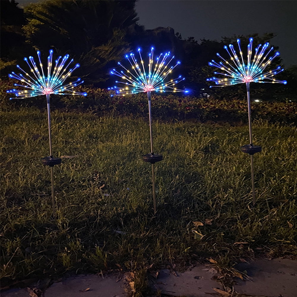 2PCS Solar Firework Starburst Lights Fairy Lamp Stake Outdoor Garden Path Decor 2PCS Solar Firework Starburst Lights Fairy Lamp Stake Outdoor Garden Path Decor