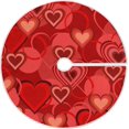 thumbnail image 1 of FMSHPON Valentine's Day Beautiful Red Love Heart Xmas Christmas Tree Skirt Stand Mat for Holiday Party Decoration Indoor Outdoor 48 inches, 1 of 6