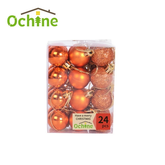 OCHINE 24 Pcs Christmas Tree Ornaments Set Mini Shatterproof Holiday Ornaments Balls for Christmas Decorations 1.18 inch