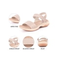 thumbnail image 4 of BLISSFUL STEP Women's Hook and Loop Strap Platform Wedge Heel Sandals Pink (Size 9), 4 of 6