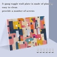 thumbnail image 3 of Yayeee Toggle Light Switch Wall Plate 2-Gang 4.56"x4.48" Decorative Outlet Cover, Art Geometric, 3 of 7