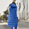 thumbnail image 5 of QATAINLAV Womens Long Puffer Vest Sleeveless Puffer Jacket with Hood Casual Button Down Zip Up Vests Winter Coats Warm Outerwear, Blue, S, 5 of 8