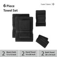 thumbnail image 3 of Juego de toallas de baño LANE LINEN Luxury, 6 piezas, 100% algodón, color negro, 3 of 9