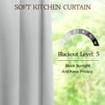thumbnail image 4 of Lapalife Kitchen Curtains 23 inch Blackout Tier Curtains Rod Pocket Farmhouse Cafe Curtains Short Curtains, Gray, 2 Panels, 4 of 6