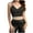 Black, variant on Women's Sequin Patchwork Chain Vest Top Spicy Girl Fashion Navel Short Strap Casual Wear