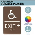 thumbnail image 2 of ADA CENTRAL SIGNS - 6"X9" Exit Right Sign with Arrow - ADA Compliant Tactile Graphics Grade 2 Braille Text Wall Signs - Emergency Rescue Safety Sign for School, Office, Business, Apartment, Restaurant, 2 of 7