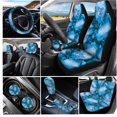 thumbnail image 3 of Uorisanigo Blue Marbling Automotive Front and Rear Cushion Covers Pillowcase for Cars Water Coaster Gear Lever Cover+Hand Brake Cover Steering Wheel Cover Universal Fit 11 Packs, 3 of 7