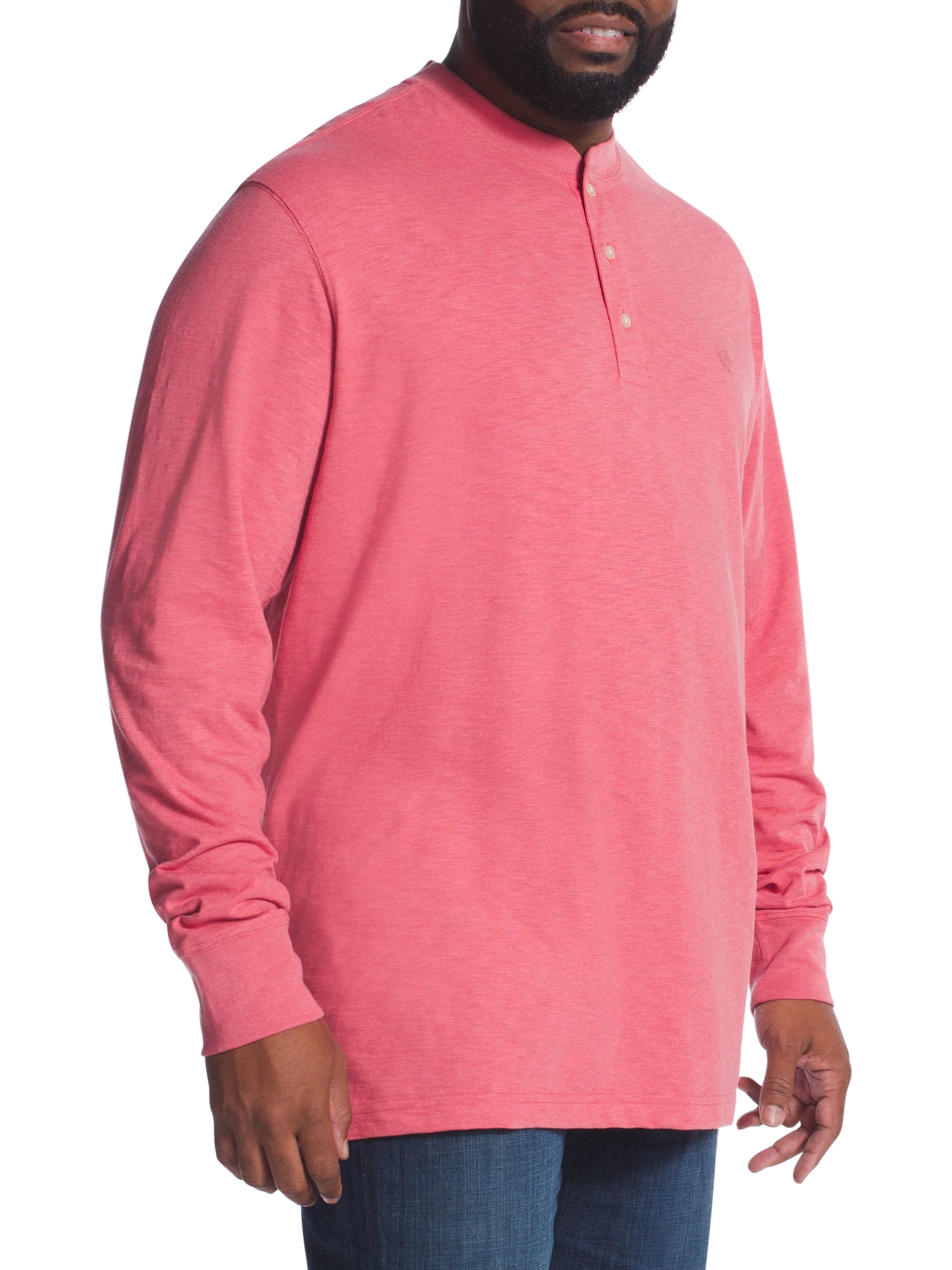 Chaps Mens Big and Tall Long Sleeve Pullover Henley Shirt
