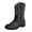 Black, variant on NIEWTR Girls/Boys Ankle Boots , Waterproof Glitter Style, Easy On/Off Sparkle Shoes for Toddler/Little Kid/Big Kid Girl's Leather Knee High Riding Boots Size 11