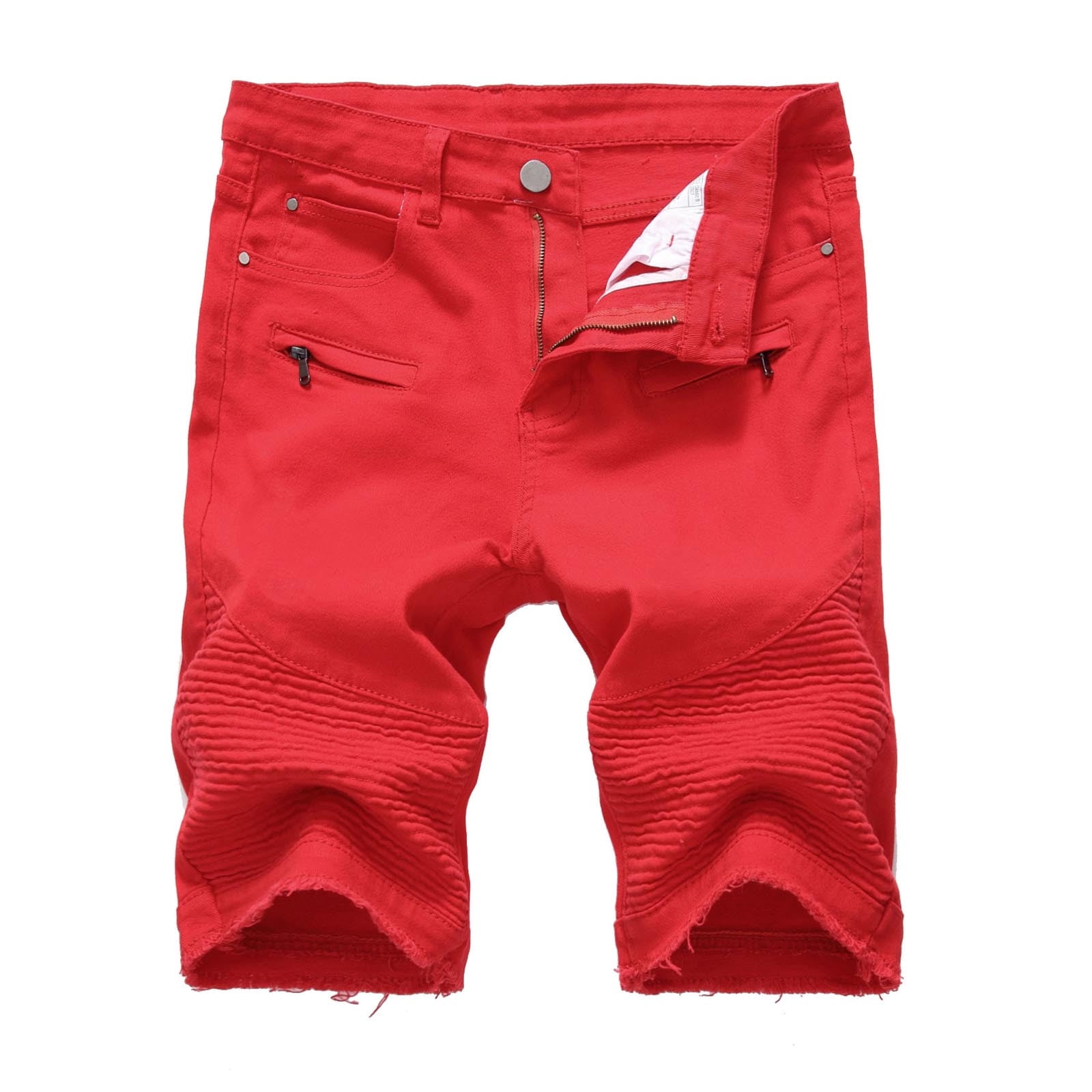 Red denim shorts mens hotsell