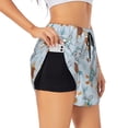 thumbnail image 3 of Lsque Sea Turtle Printed Women's Running Shorts with Liner Pockets,Elastic Quick Dry Workout Athletic Gym Yoga Shorts,Womens High Waist Shorts-XX-Large, 3 of 9