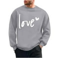 thumbnail image 2 of PNTUTB Valentine's Day Men's Fashion Print Classic Crew Neck Long Sleeve Casual Loose Pullover Comfort Sweatshirts, 2 of 6